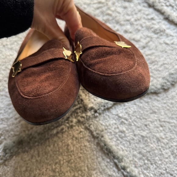 Charles Jourdan chocolate brown loafers suede leather slip on 7.5 - Picture 6 of 12